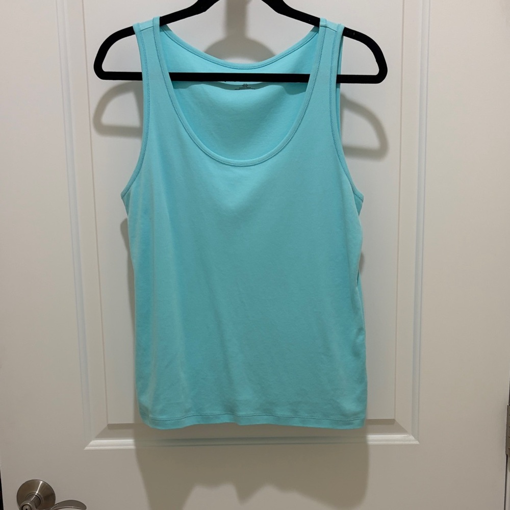 Liz Claiborne Aqua Scoop Neck Tank Top